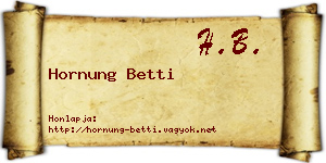 Hornung Betti névjegykártya